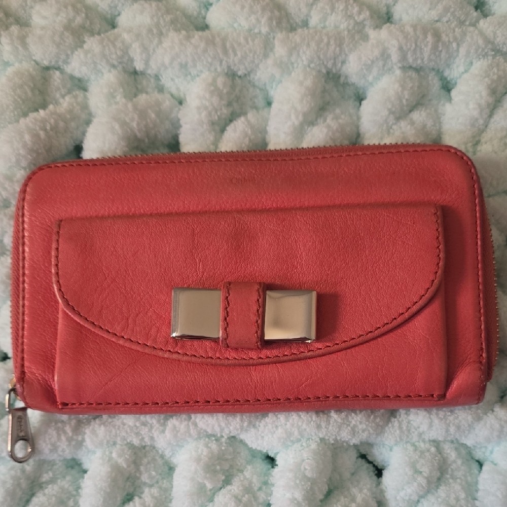 Chloe Wallet Mini Bow Envelope with Silver Bow Detail  & Hardware